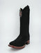 Los Altos Men's Nobuck Black Wide Square Leather Toe Boot