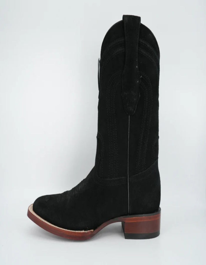 Los Altos Men's Nobuck Black Wide Square Leather Toe Boot - Image 4