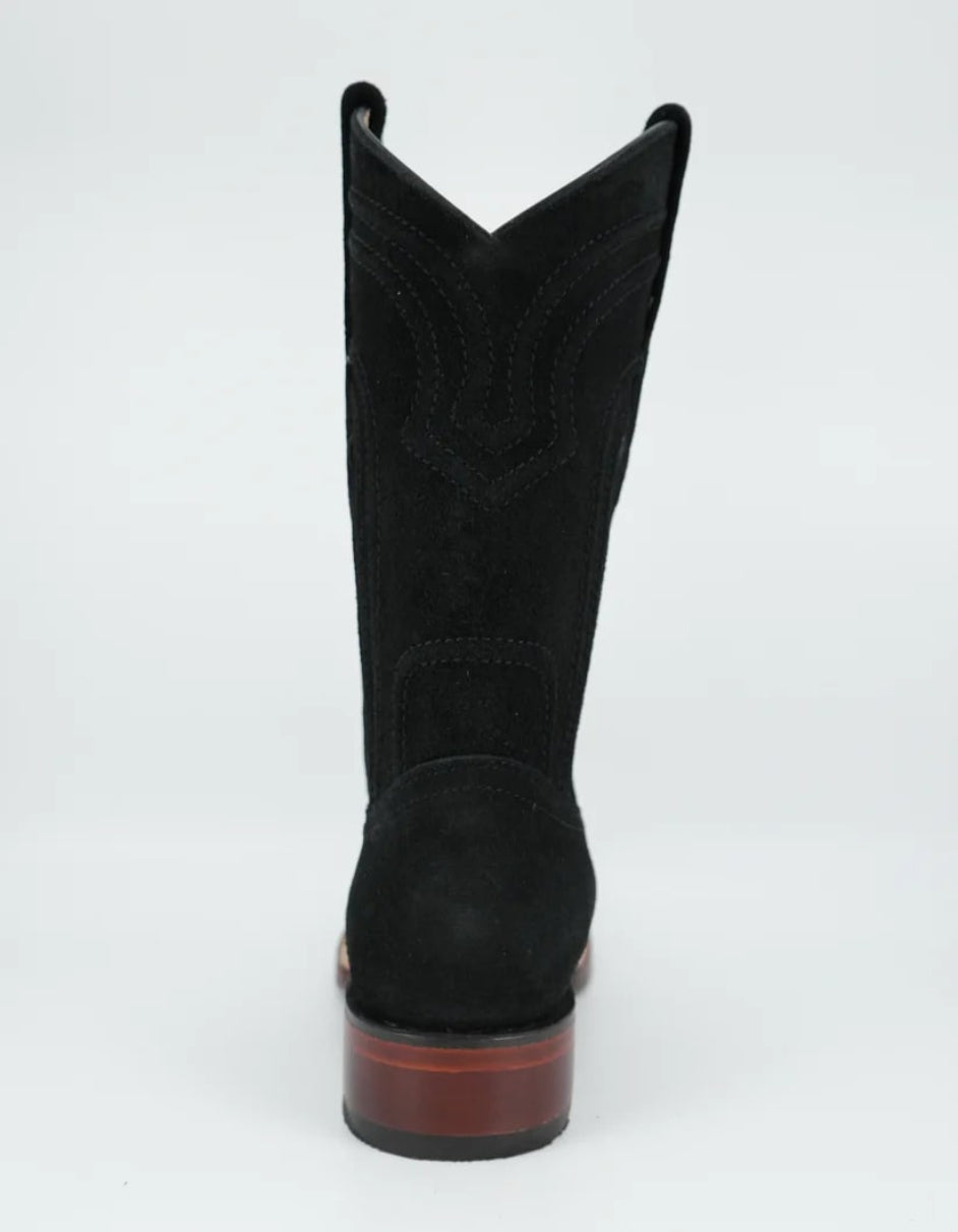 Los Altos Men's Nobuck Black Wide Square Leather Toe Boot - Image 2