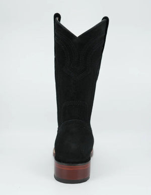 Los Altos Men's Nobuck Black Wide Square Leather Toe Boot - Image 2