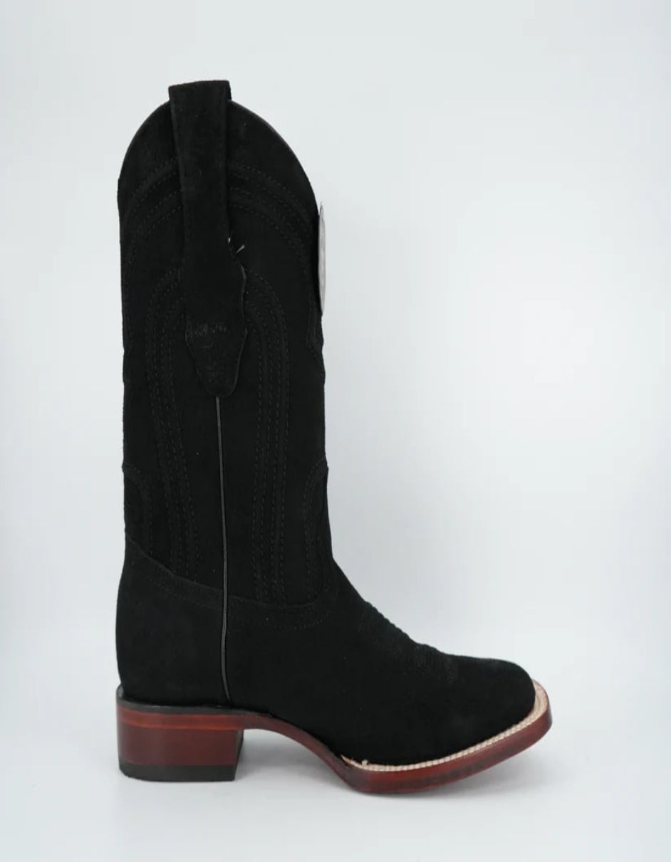 Los Altos Men's Nobuck Black Wide Square Leather Toe Boot - Image 3