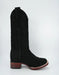 Los Altos Men's Nobuck Black Wide Square Leather Toe Boot
