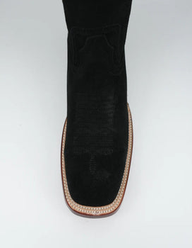 Los Altos Men's Nobuck Black Wide Square Leather Toe Boot - Image 5