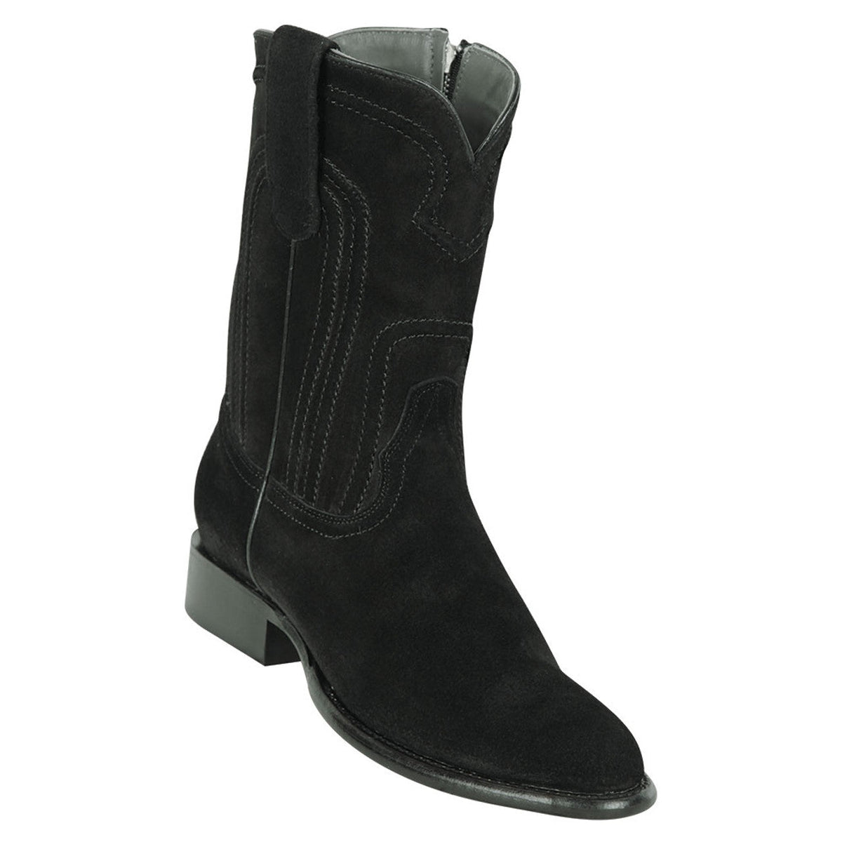 Los Altos Men's Round Toe Suede Leather Short Boots - Black main image 1