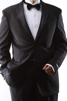 Caravelli Men's Slim Fit Black Tuxedo - Single Breasted, Two Button