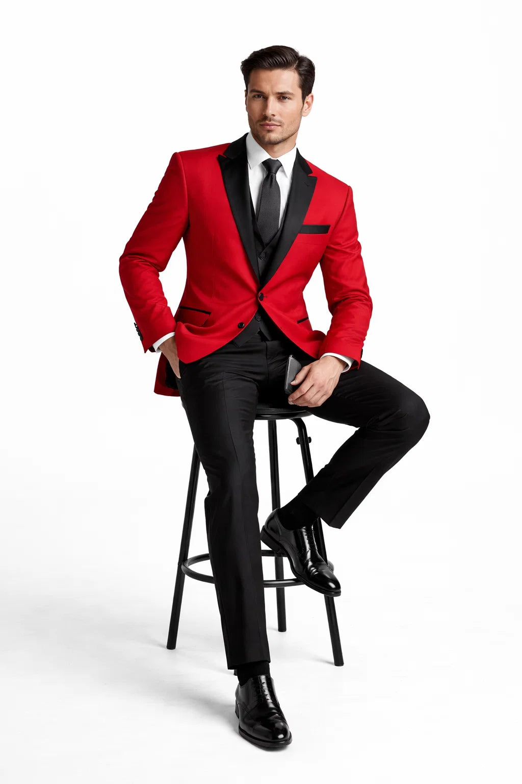 Black Suit With Red Jacket 