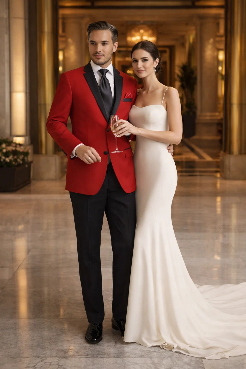 Black Suit With Red Jacket 
