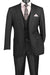 Mens Vinci Two Button Classic Black Suit With Vest