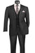 Mens Vinci Two Button Classic Black Suit With Vest