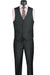 Mens Vinci Two Button Classic Black Suit With Vest