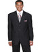 Three Button Suit - Classic Fit Pleated Pants - Mens Classic 3 Button Wool Feel Black Suit