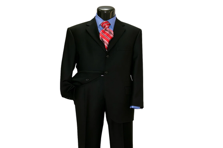 Black Super 150'S Wool Men's Cheap Priced Business Suits Clearance Sale Available In 2 Or 3 Buttons Style Regular Classic Cut Vented