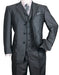 Three Button Suit - Classic Fit Pleated Pants - Mens 3 Button Vested Textured Shiny Sharkskin Black Church Suit