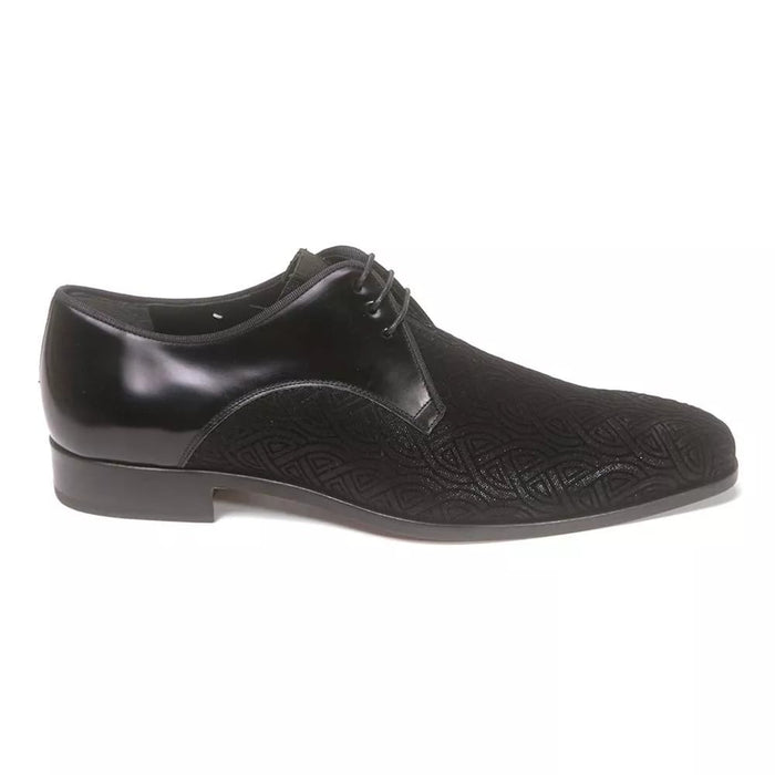 Mezlan Men Black Tuxedo loafer Center Gore Lace Slip On