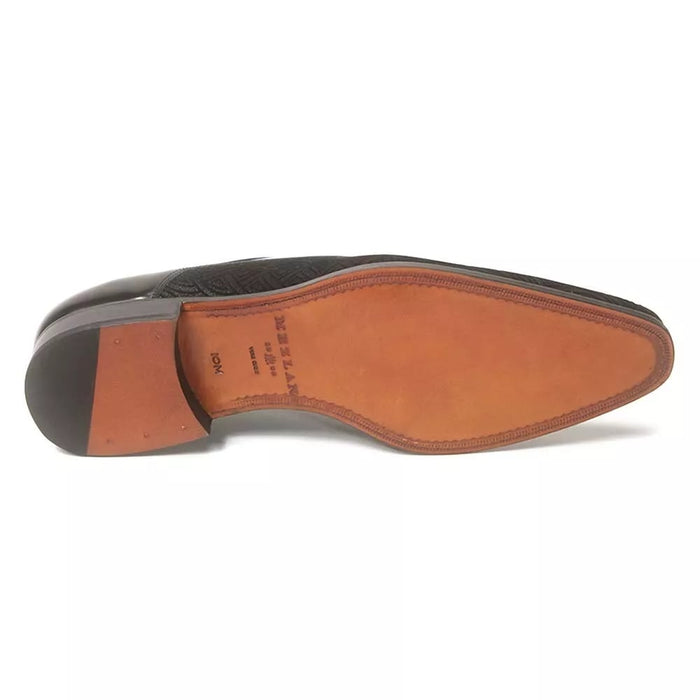 Mezlan Men Black Tuxedo loafer Center Gore Lace Slip On