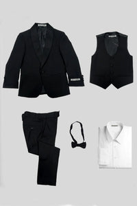 Hampton Stacy Adams Kids Five Piece Set Black Tuxedo