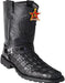 Men's Biker Design Genuine Leather Caiman Tail Western Boots with Industrial Sole