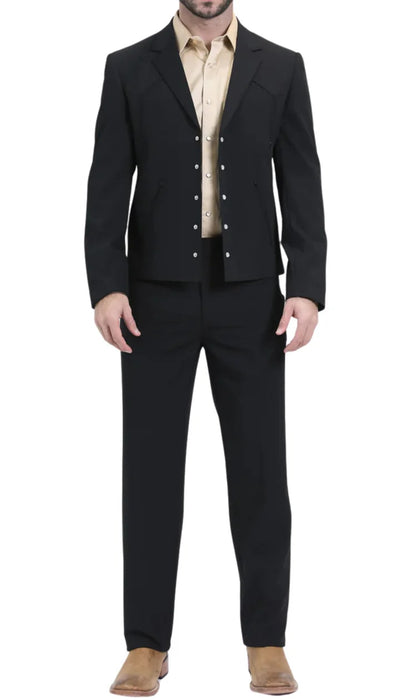 Traje Vaquero Sstilo Chalino Para Hombre Black Brown Navy Tan Gray