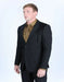 Men's Western Black Suit Sport Coat with Suede Yokes and Elbow Patches