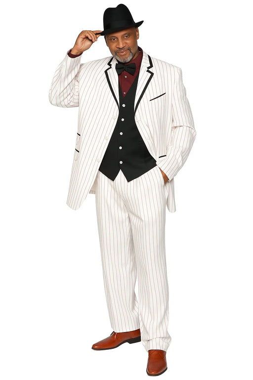 Men’s High Zoot Suit – Black & White Trim Pimp Tuxedo | Vintage Zuit Suit Style