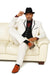 Men’s High Zoot Suit – Black & White Trim Pimp Tuxedo | Vintage Zuit Suit Style