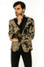 Mens Paisley Blazer - Rose Gold - Black and Gold Prom Tuxedo Dinner Jacket