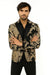 Mens Paisley Blazer - Rose Gold - Black and Gold Prom Tuxedo Dinner Jacket