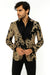 Mens Paisley Blazer - Rose Gold - Black and Gold Prom Tuxedo Dinner Jacket