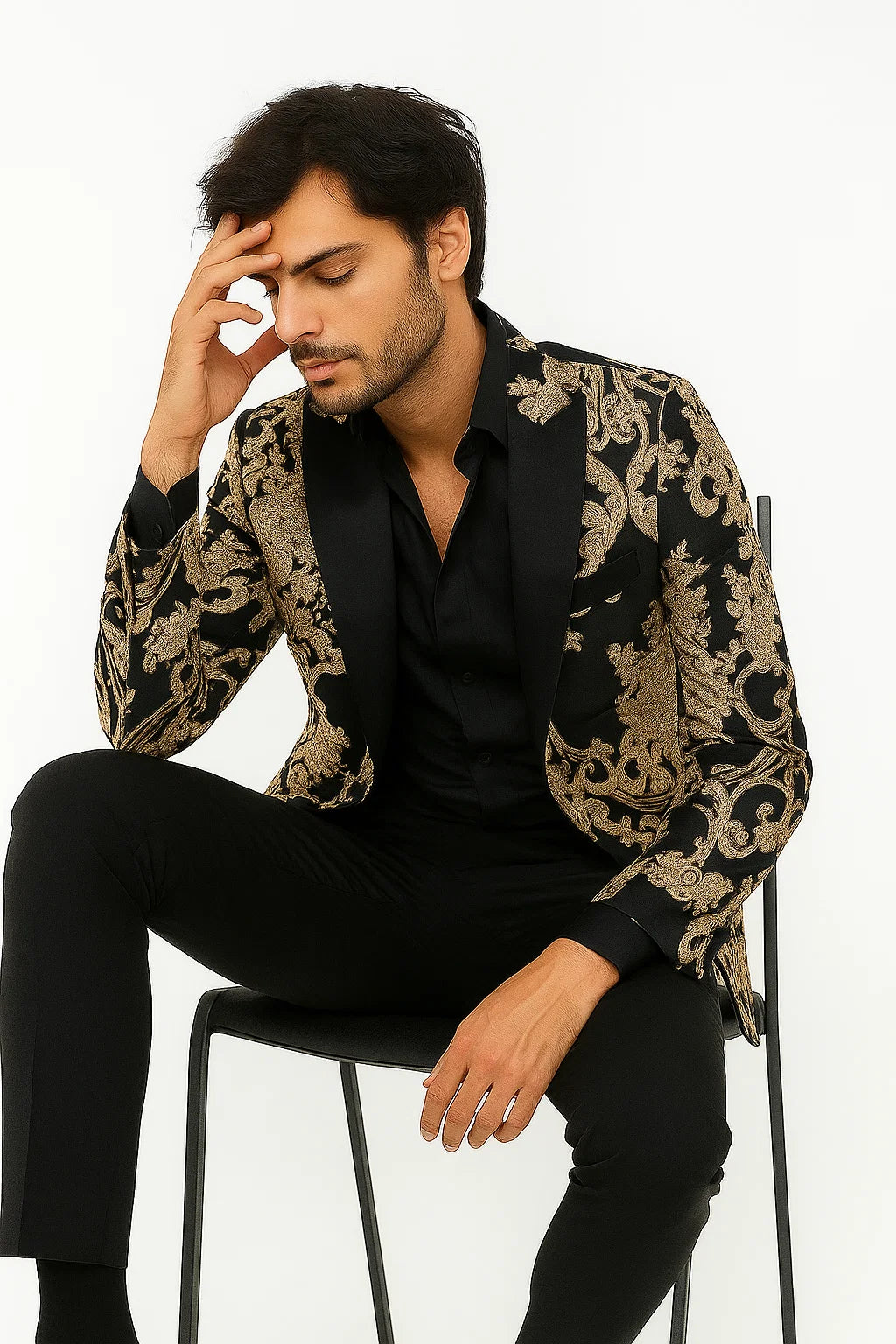Black and Gold Prom Tuxedo
