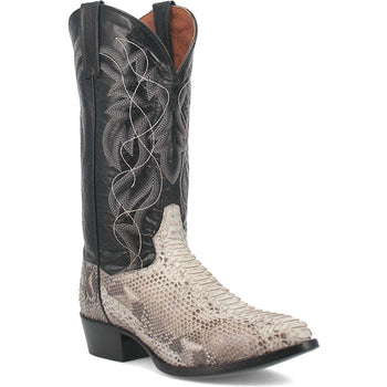 Dan Post Men’s Manning Black and Natural Python 13” Round Toe Leather Boot