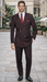 Black and Red Pinstripe Double breasted Suit - 100% Wool Modern Fit Side Vents by Statement brand