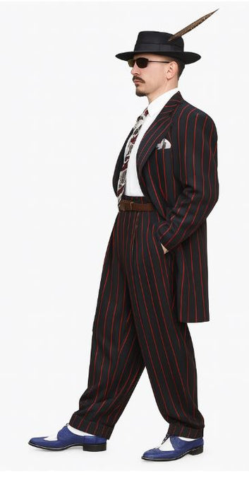 Black and Red Pinstripe Zoot Suit