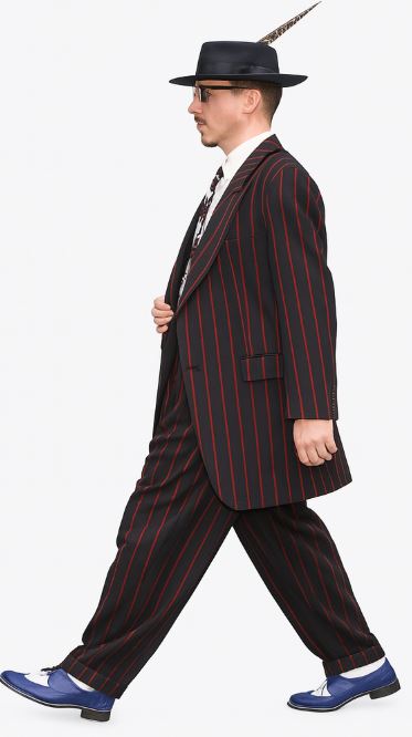 Black and Red Pinstripe Zoot Suit