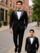 Black and White Prom Tuxedo - Perfect Wedding Suit Vested rhinestone sequin Lapelled