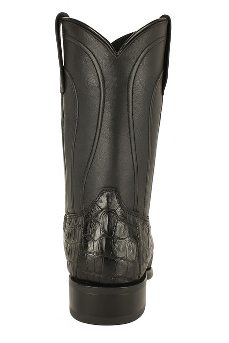 pull-on-black-caiman-cowboy-boots-1.5-inch-heel