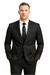 Dark Navy Wide Pinstripe 2 Button Men's Suit - Dark Blue Suit