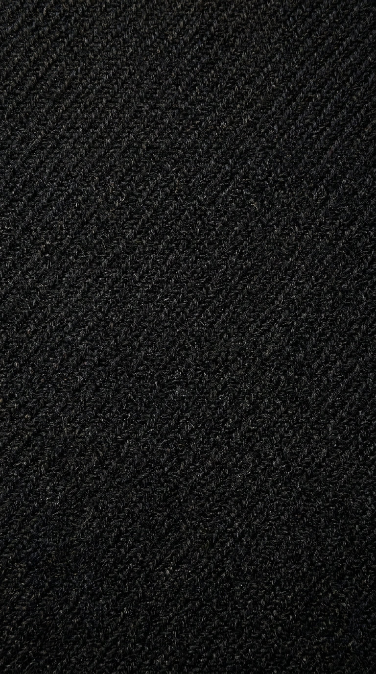 Men’s Black Diamond Solid Black Wool Double Breasted Gabardine Trench Coat
