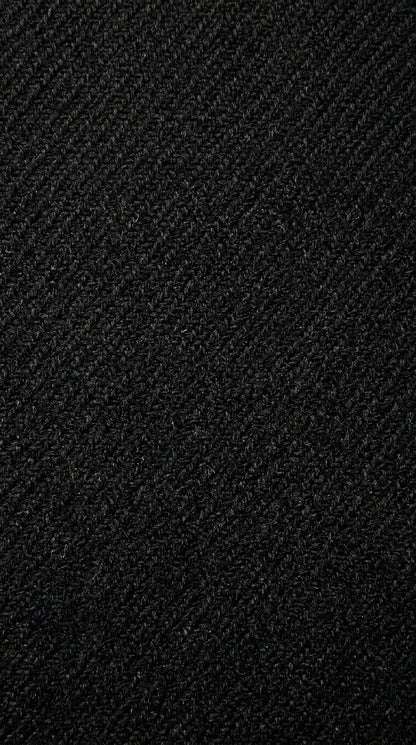 Men’s Black Diamond Solid Black Wool Double Breasted Gabardine Trench Coat