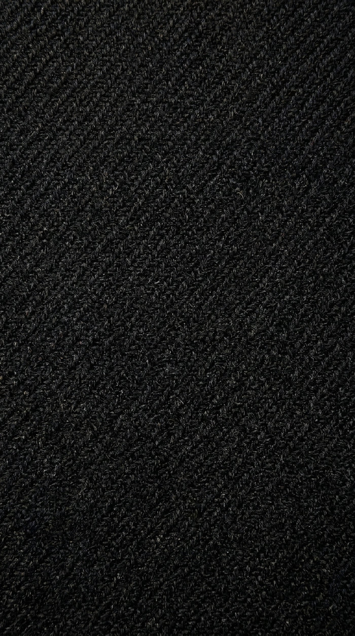 Men’s Black Diamond Solid Black Wool Double Breasted Gabardine Trench Coat