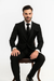 Suits With Baggy Pleated Pants - Wide Leg Pants 100% Wool - Classic Fit in Black Color by Rossiman