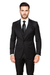 Suits With Baggy Pleated Pants - Wide Leg Pants 100% Wool - Classic Fit in Black Color by Rossiman