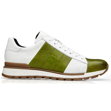 Belvedere Blake Lime/White Genuine Ostrich Leather Shoe