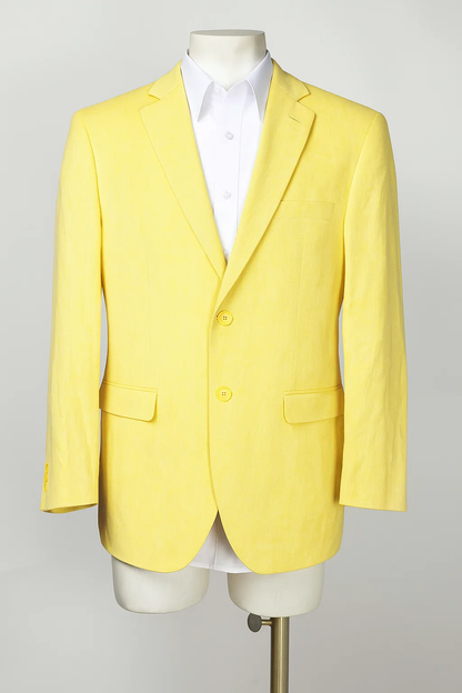 Two Button Men's Graphic Printed Designer Fashion Dress Casual Blazer For Men On Sale Blazer Yellow
