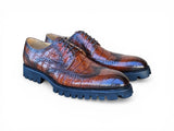 Carrucci Alligator Embossed Oxford Blucher - Luxury Dress Shoe