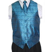 Men's Blue/Black Men's Vest Tie 4-Piece Accessory Set Also available in Big and Tall Sizes