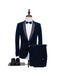 Blue Alberto Nardoni Men's Velvet Suit Shawl Collar Tuxdo Suit