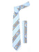 Microfiber Floral Striped Baby Blue Fashionable NeckTie And Hankie Set - Men's Neck Ties - Mens Dress Tie - Trendy Mens Ties