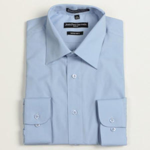 Medium Blue Convertible Cuff Big & Tall Shirt 18 19 20 21 22 Inch Neck Men's Dress Shirt