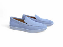 Carrucci Blue Suede Loafer - Lt Blue Dress Slip-On