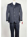 Men's Blue 3 Button Bold ~ Gangster ~ Chalk Stripe Navy Blue With Light Blue Stripe